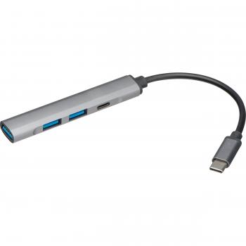 USB Hub aus recyceltem Aluminium / 1x USB-C und 3x USB