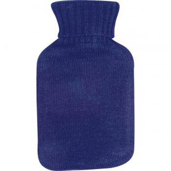 Wärmflasche mit Strickummantelung / Farbe: blau