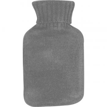 Wärmflasche mit Strickummantelung / Farbe: grau