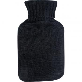 Wärmflasche mit Strickummantelung / Farbe: schwarz