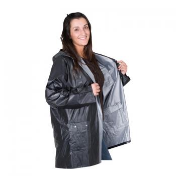 Wendbare Regenjacke / in XL / Farbe: schwarz-silber