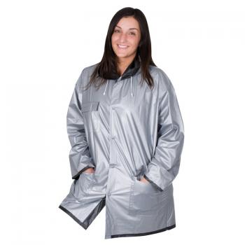 Wendbare Regenjacke / in XL / Farbe: schwarz-silber