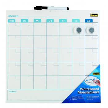 Whiteboard Monatsplaner  - Wochenplaner / 355x355x17mm / mit 5 Kreidemarker