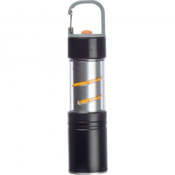 Wiederaufladbare COB-Taschenlampe mit Gravur / aus Metall / silber-schwarz