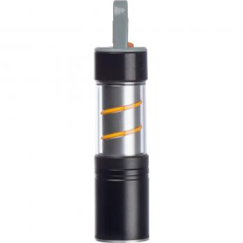 Wiederaufladbare COB-Taschenlampe mit Gravur / aus Metall / silber-schwarz