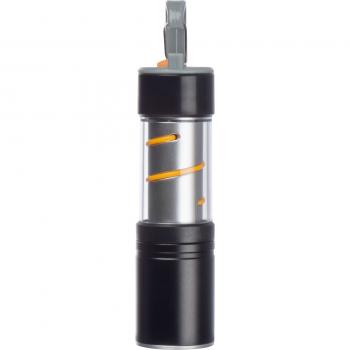 Wiederaufladbare COB-Taschenlampe mit Gravur / aus Metall / silber-schwarz