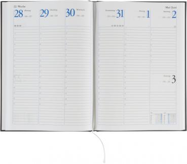Wochenplaner 2026 / Buchkalender / Größe: 17,2x24cm / Farbe: schwarz