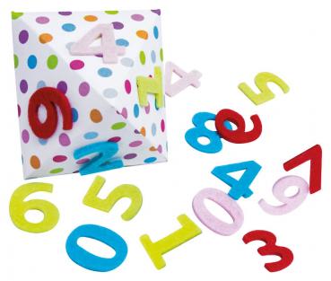 Zahlen + Buchstaben Deko-Konfetti / 120 Stück / aus Filz / ideal für Schulanfang