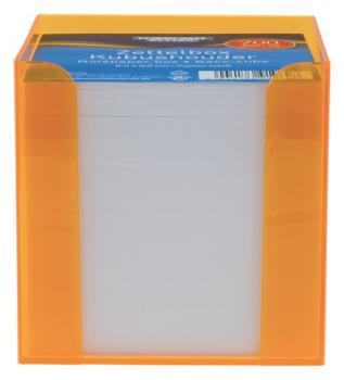 Zettelbox mit 700 Blatt weiße Notizzettel / Farbe: transparent klar
