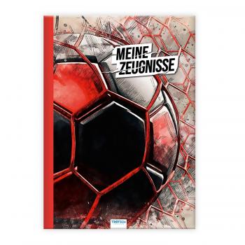 Zeugnismappe / A4 / "Fußball" / wattierter Einband / mit 10 Einlagen