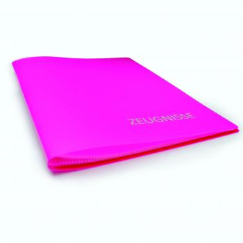 Zeugnismappe / A4 / mit 20 Hüllen / Farbe: pink