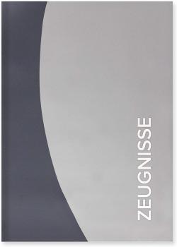 Zeugnismappe / A4 / wattiertes Cover / mit 12 Hüllen / Farbe: grau