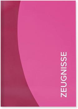 Zeugnismappe / A4 / wattiertes Cover / mit 12 Hüllen / Farbe: pink