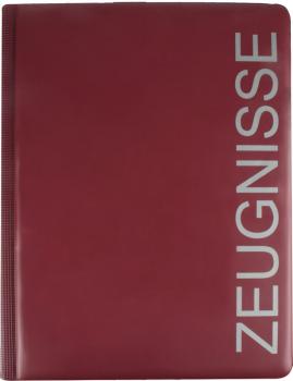 Zeugnismappe / mit gepolsterten Einband / Farbe: bourdeaux