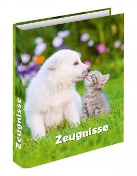 Zeugnismappe / Zeugnisringbuch / "Hund + Katze"