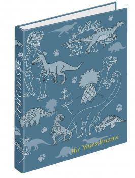 Zeugnismappe mit Gravur / Zeugnisringbuch / "Dinosaurier"