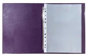 Zeugnismappe mit Gravur / Zeugnisringbuch A4 mit 10 Hüllen /Farbe: metallic lila