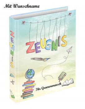 Zeugnismappe mit Namensgravur - Zeugnisringbuch - "Schooldoodle"