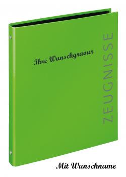 Zeugnismappe mit Namensgravur - Zeugnisringbuch - Farbe: grün