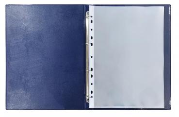 Zeugnismappe mit Namensgravur - Zeugnisringbuch A4 mit 10 Hüllen - metallic blau