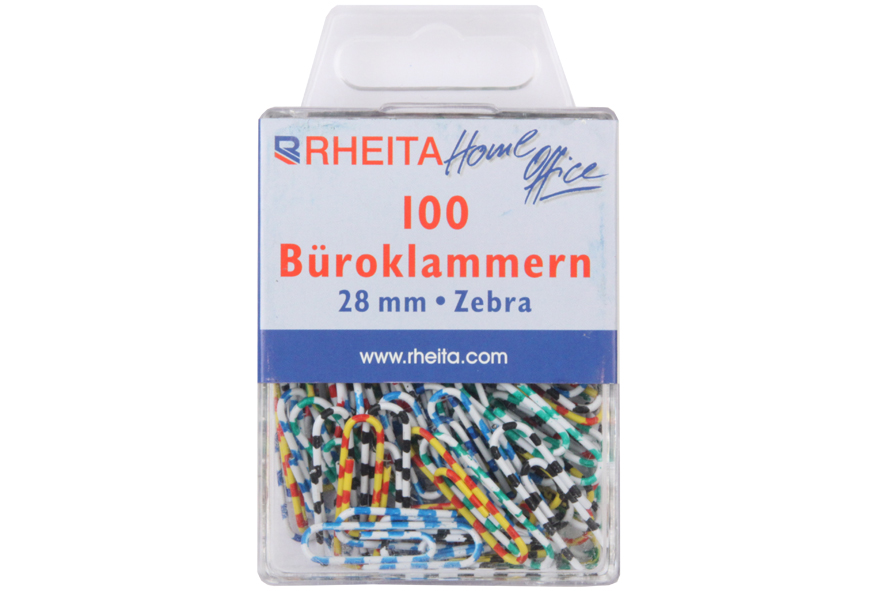 400 Büroklammern 28mm gestreift mit Zebradesign Kunststoffüberzogen 4x 100 