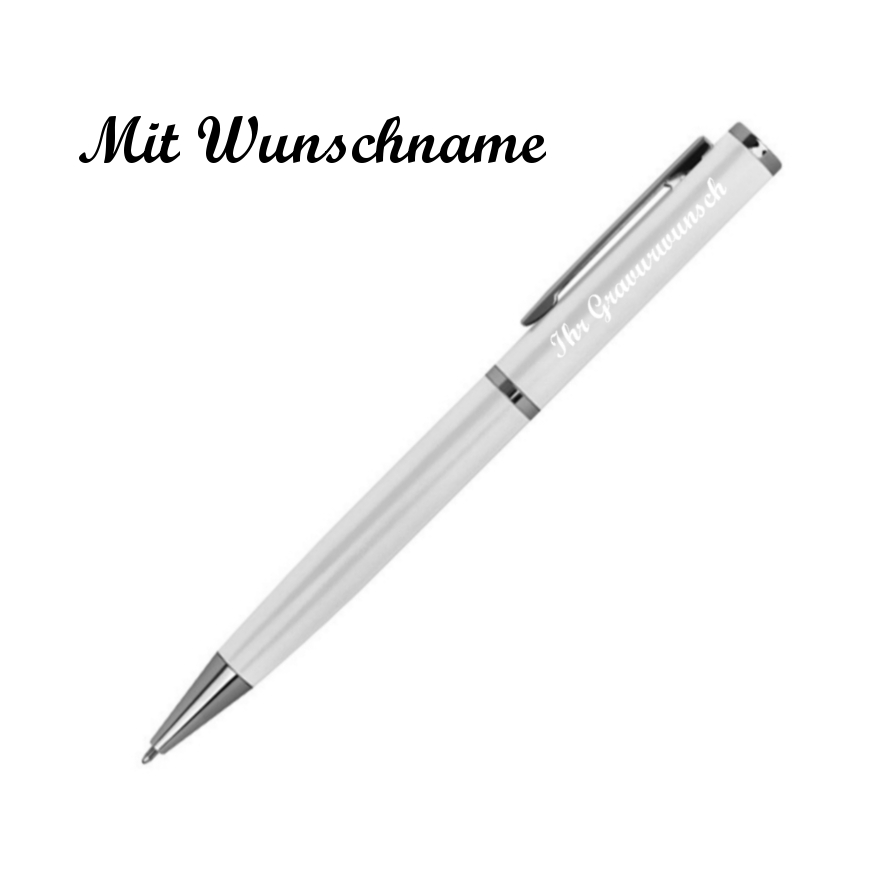 Drehbarer Kugelschreiber aus Metall mit Gravur Farbe schwarz mit Velouretui 