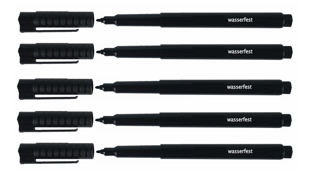 schwarz wasserlöslich 5 Folienschreiber Schreibfarbe 