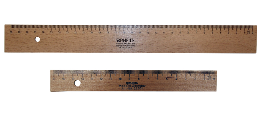 Länge 17cm Linkshänder Holz-Lineal Set bestehend aus 2 Linealen 30cm 