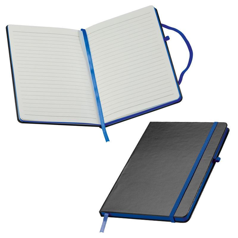 160 S samtweiches PU Hardcover Notizbuch blau / blanko DIN A5 Farbe 