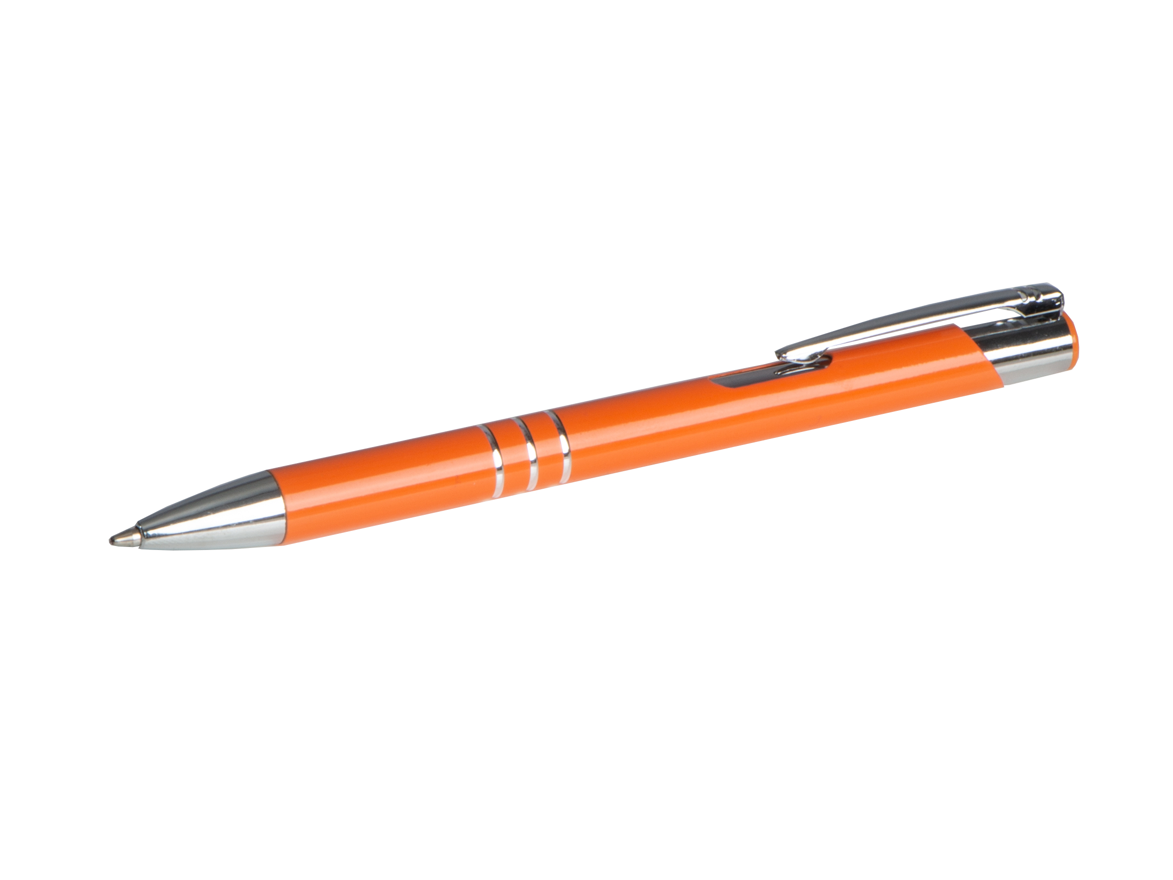 Touchpen Kugelschreiber aus Metall orange gummiert Farbe 