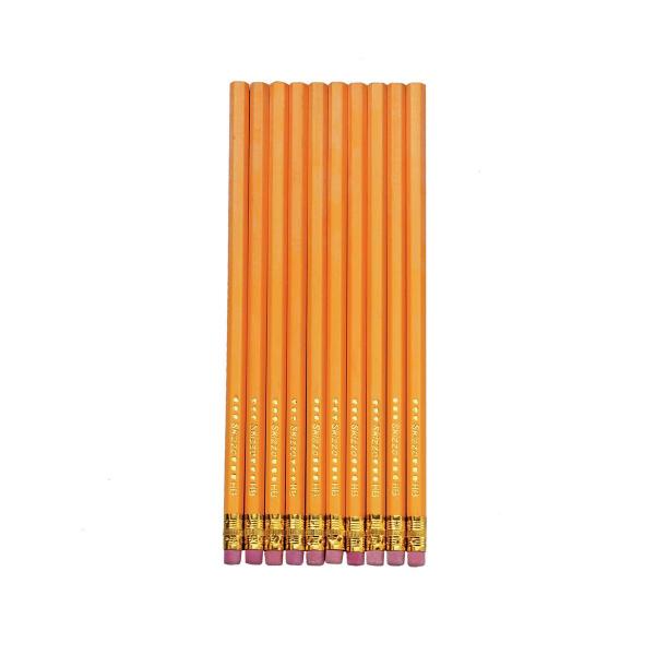 10 Bleistifte mit Radierer / Härtegrad: HB
