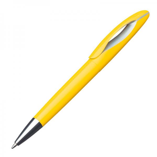 10 Dreh-Kugelschreiber aus Kunststoff / Farbe: gelb