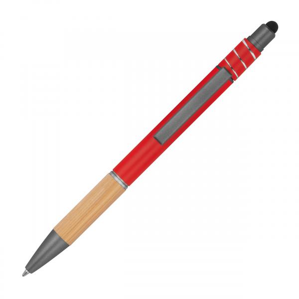 10 Fidget Touchpen-Kugelschreiber mit Namensgravur - aus Metall - Farbe: rot