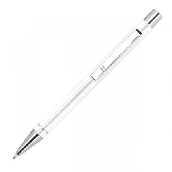 10 Gel-Kugelschreiber mit Namensgravur - aus Metall - Gelschreiber - Farbe: weiß