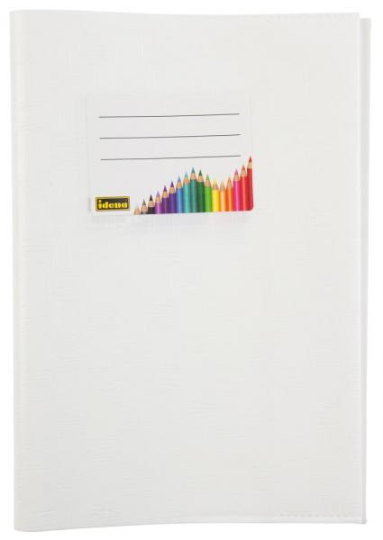 10 Heftumschläge / Hefthüllen DIN A5 / Baststruktur / Farbe: weiß