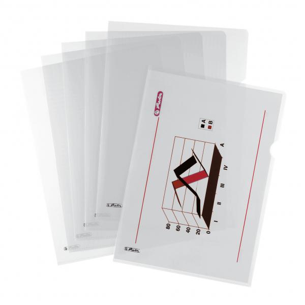 10 Herlitz Aktenhüllen "Pyramide" / Sichthüllen / DIN A4 / Farbe transparent