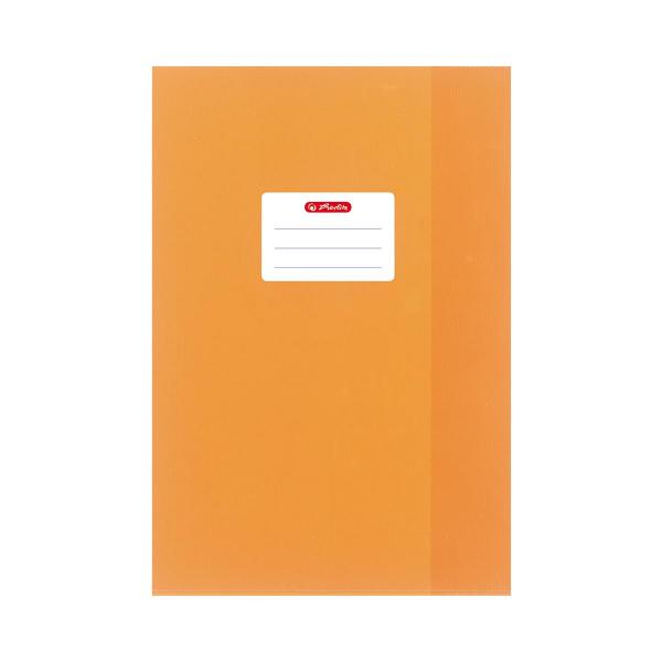 10 Herlitz Heftumschläge / Hefthüllen / DIN A5 / Baststruktur / Farbe: orange