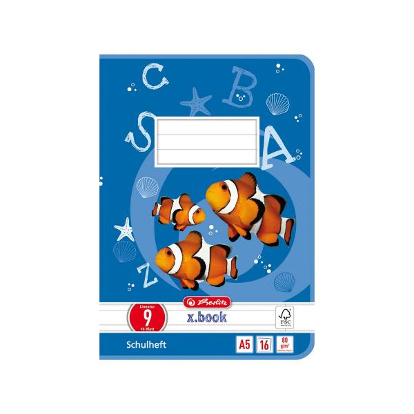 10 Herlitz Schulhefte / DIN A5 / 16 Blatt / Lineatur 09
