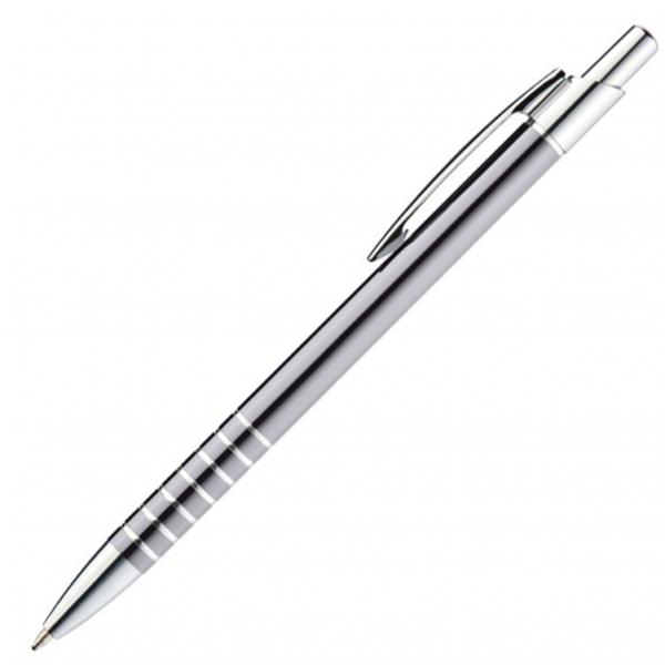 10 Kugelschreiber / aus Metall / Farbe: grau