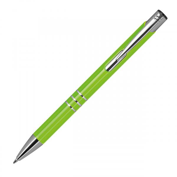 10 Kugelschreiber aus Metall / vollfarbig lackiert / hellgrün (matt)
