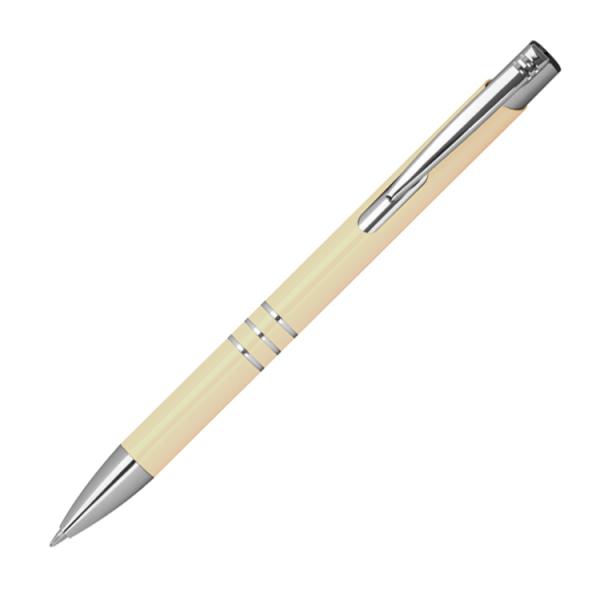 10 Kugelschreiber aus Metall mit beidseitige Gravur / Farbe: elfenbein