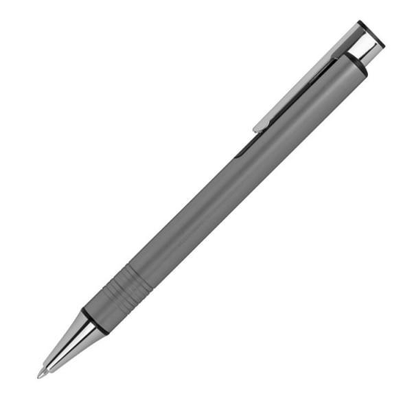 10 Kugelschreiber aus Metall mit Gravur / extravaganter Clip / Farbe: anthrazit