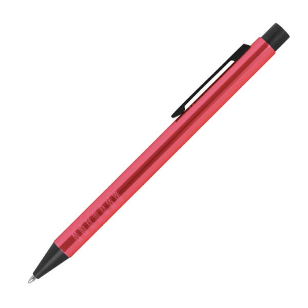10 Kugelschreiber aus Metall mit Gravur / Farbe: rot