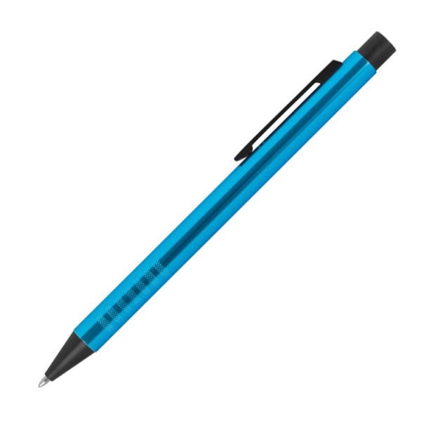 10 Kugelschreiber aus Metall mit Gravur / Farbe: türkis