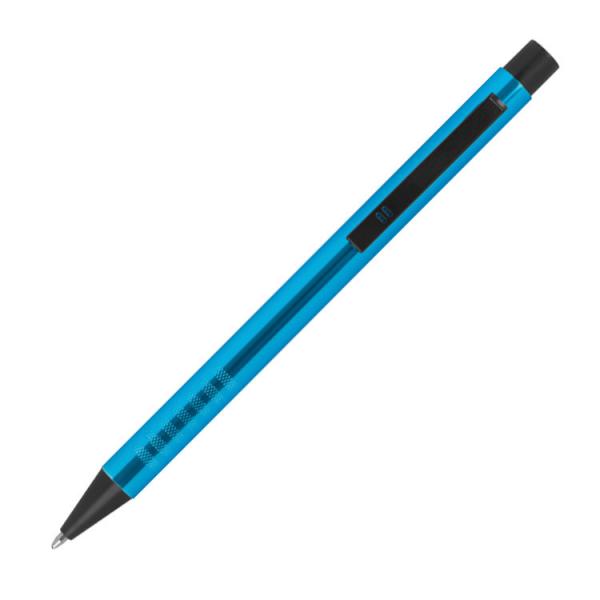 10 Kugelschreiber aus Metall mit Gravur / Farbe: türkis