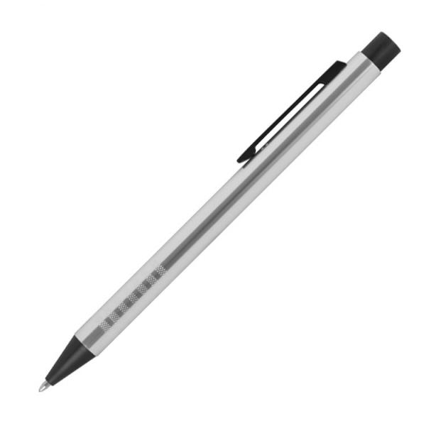 10 Kugelschreiber aus Metall mit Gravur / Farbe: weiß
