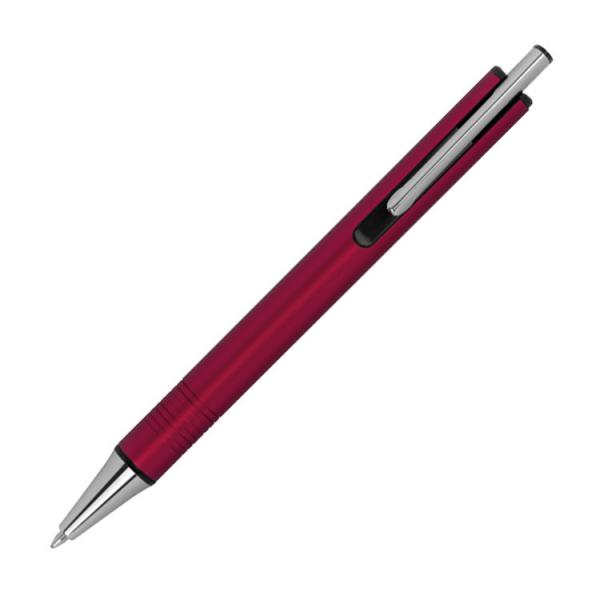 10 Kugelschreiber aus Metall mit Gravur / mit extravagantem Clip / Farbe: rot