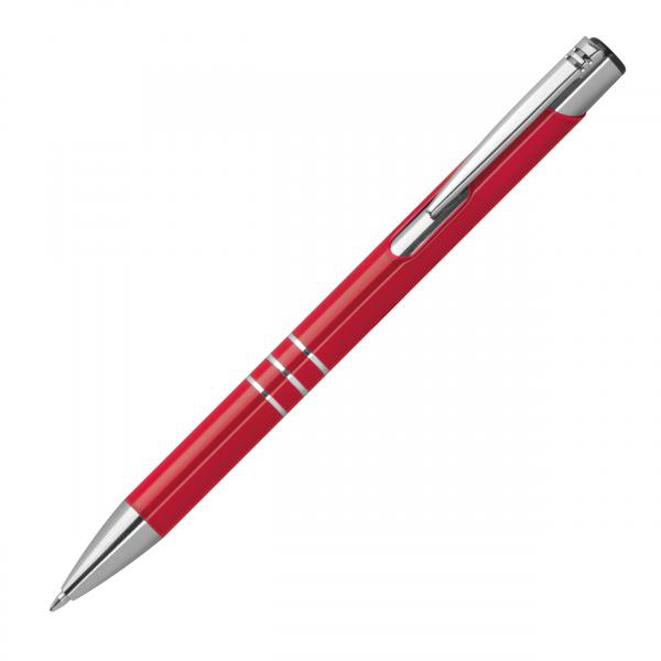 10 Kugelschreiber aus Metall mit Gravur / vollfarbig lackiert / rot (matt)
