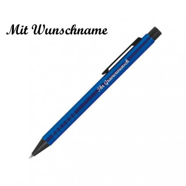 10 Kugelschreiber aus Metall mit Namensgravur - Farbe: blau