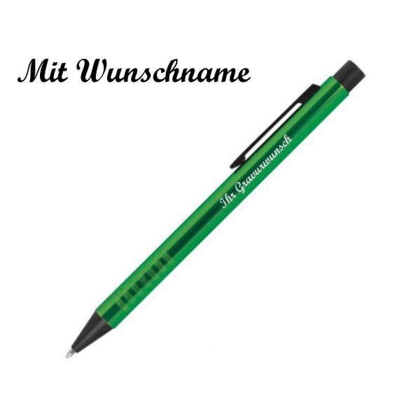 10 Kugelschreiber aus Metall mit Namensgravur - Farbe: grün
